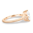 thumbnail image 3 of 2.00Ct Princess Cut Lab-grown diamond Engagement Ring, Angled Set with Clustered Accents, 14K Rose Gold, 3 of 7