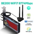 thumbnail image 2 of Tarjeta de Red Inalámbrica PCIE WiFi 7 BE8800RGB BT5.4 de 8774 Mbps, Tribanda, 2,4 G/5 G/6 GHz, para PC de Escritorio con 10/11, 2 of 5
