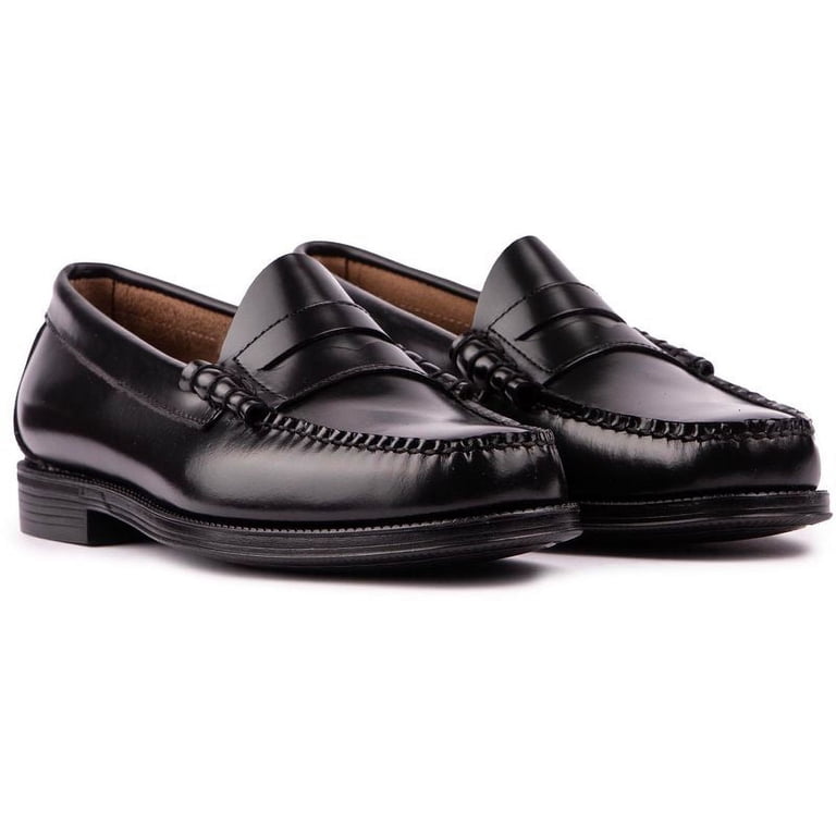 G.h.bass Original Larson Moc Penny Loafers Shoes - Comfortable,  Sophisticated, Black Leather Upper - Walmart.com