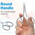 thumbnail image 2 of EXLEAF Curved Cuticle Scissors - Professional Stainless Steel Beauty Scissors - Extra Fine Curved Blade - Super Slim Precise Pointed Tip Manicure Scissors - for Blades, Eyebrows, Eyelash, Hair, 2 of 6