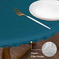 thumbnail image 4 of Dark Teal Fitted Round Tablecloths Elastic Edged Table Covers 45"-54",Waterproof Table Cloth for Kitchen Holiday Party Tables Decor, 4 of 9