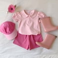 thumbnail image 7 of Fnooota Girls Cotton T-shirts, Crew Neck Puff sleeve Cute Casual Kids Summer Tees Pink Size 6, 7 of 7