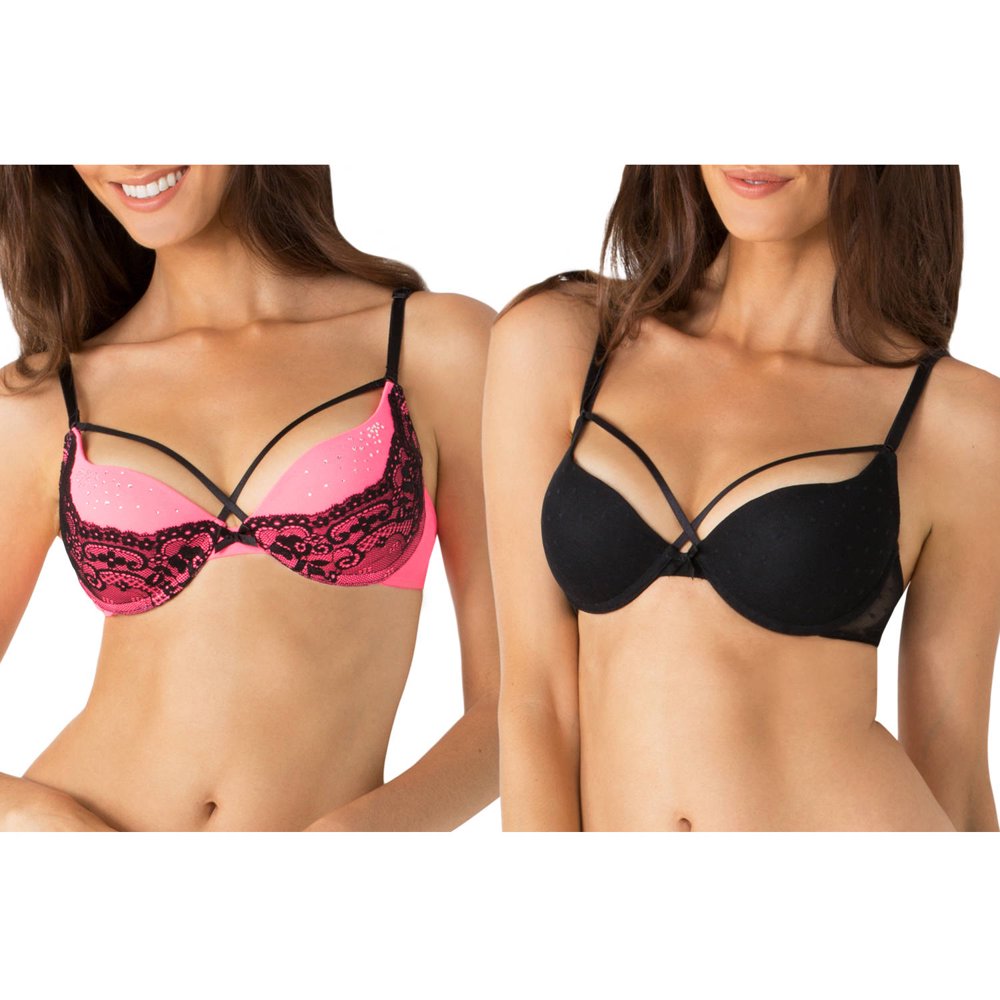 Smart & Sexy Women's Extreme Push Up Bra, Style SA324, 2Pack