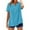 Sky Blue, variant on LIUJUNSHOP Casual Cotton Linen Tshirts Shirts for Women Loose Fit V Neck Short Sleeve Plain Button Up Blouses Ladies Summer Tops