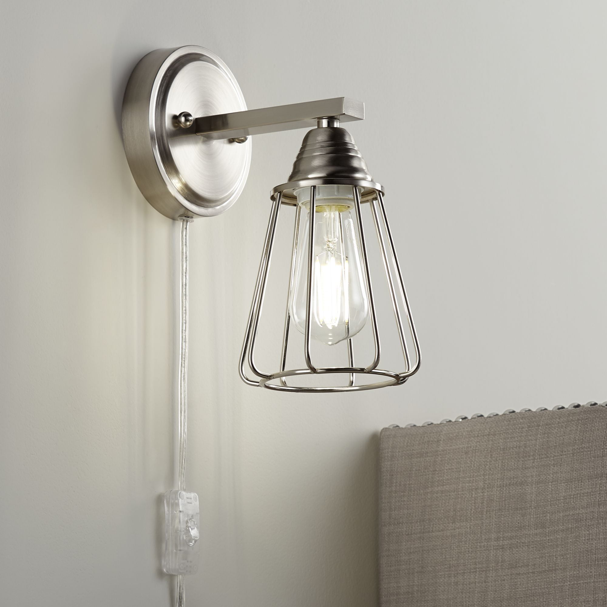Details about   Kingmi Wire Cage Industrial Wall Sconce Plug-in Wall Light Shade Vintage Style 2 