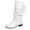 White, variant on Boots for Women,Low Heel Round Toe Back Lacing Mid Calf Boots For Autumn Winter Comfort Casual Wear,Knee High Boots Women,White,9.5
