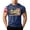 Blue K, variant on KLHDSF Men's Short Sleeve T Shirt with Flag Graphic Print Loose Fit Crew Neck Top for Casual Daily Summer Wear Patriotic Style Shirt Black E M