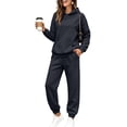 thumbnail image 3 of Stralyhd Womens Sweatsuits 2 Piece Set Fleece Baggy Hooded Sweatshirt and Joggers Sweat Sets Casual Fall Fashion Tracksuits Sets Black L, 3 of 6
