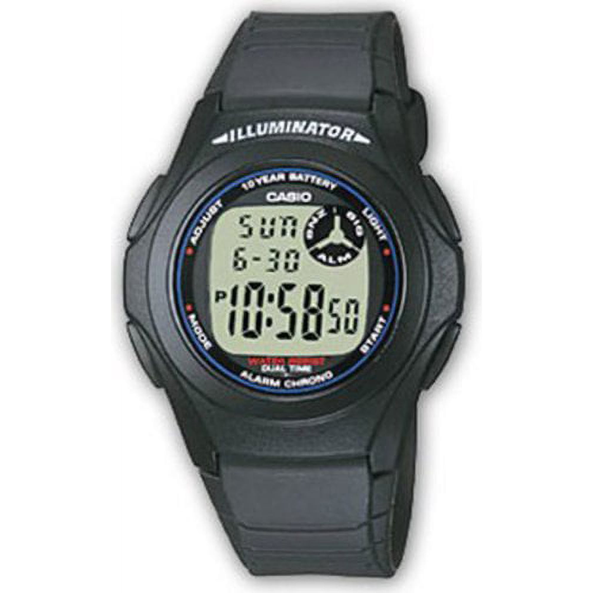 Casio Men s F200W-2A Blue Resin Quartz Watch with Digital Dial