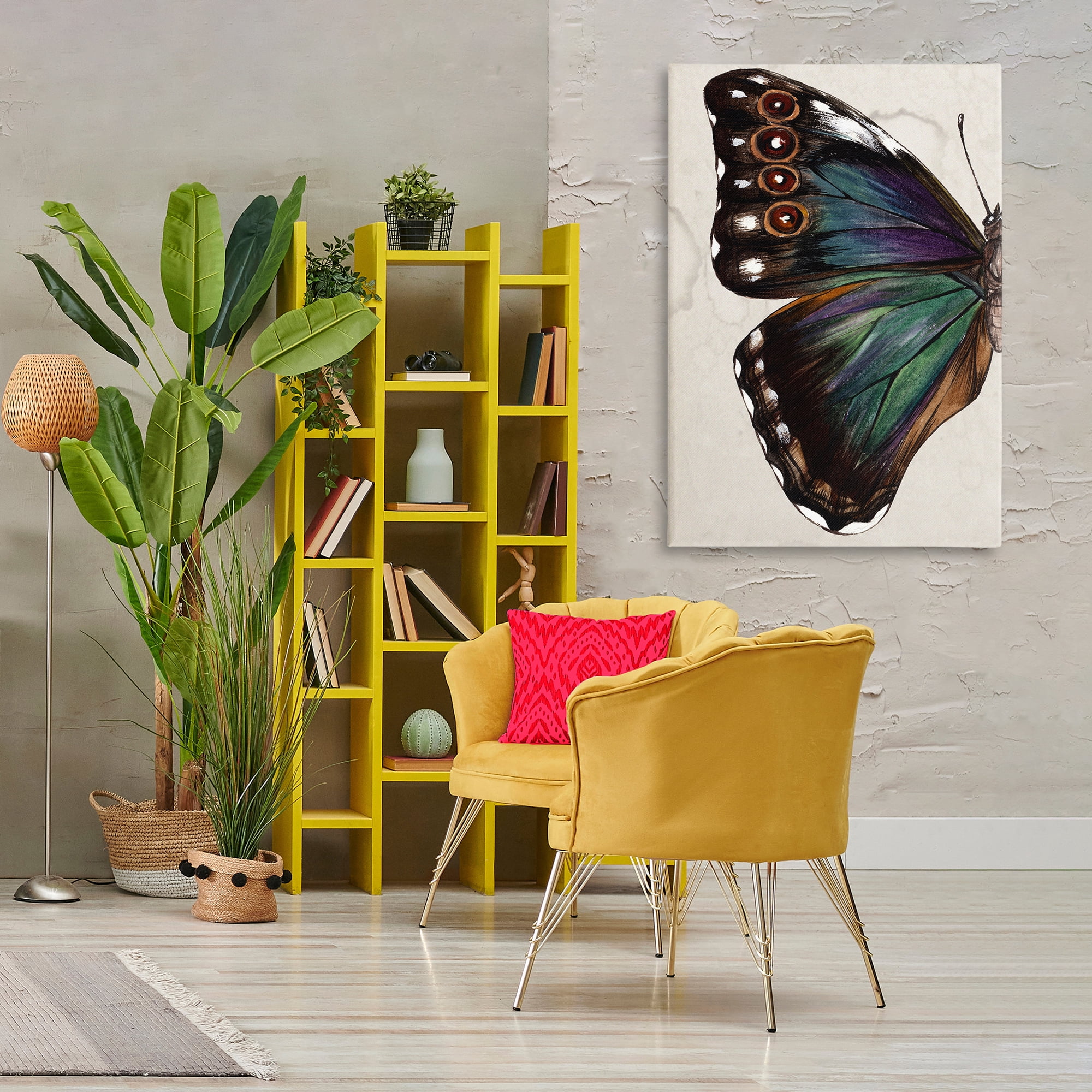 Stupell Industries Traditional Butterfly Wing Animals & Insects Painting Gallery Wrapped Canvas Art Print Wall Art, 30 x 45