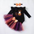 thumbnail image 4 of HCNTES Baby Girl Clothes Baby Girls Halloween Outfits 3 Piece Set Cute Pumpkin Outfit Long Sleeve Romper Tutu Skirt Headband Party Wear For Autumn Winter Clothes, 4 of 8