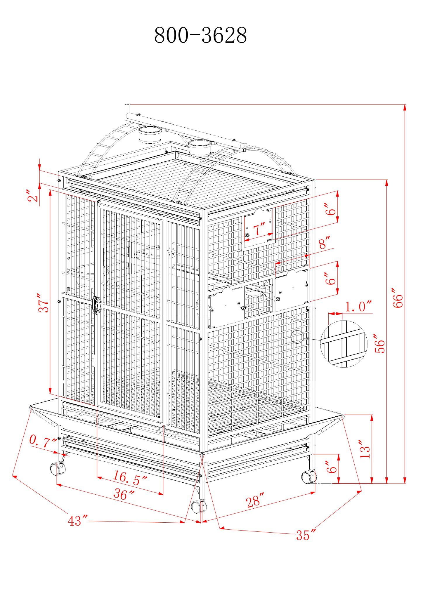 A&E Cage 8003628 Green Play Top Bird Cage with 1 A&E Cage 8003628 Green Play Top Bird Cage with 1
