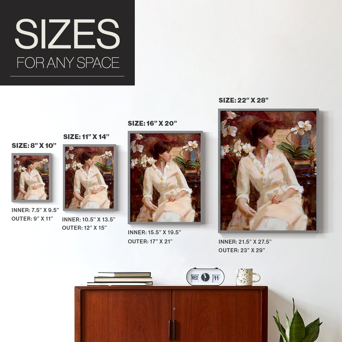 Fiori Di Aria Portrait in Paper Solid Wood 8 x 10 Framed Print