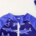 thumbnail image 5 of Boys One Piece Swimsuit Half Zip Long Sleeve Print Bathing Suit Quick Dry Stretchy Swimwear With Hat (18 Months, Blue), 5 of 8