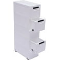 thumbnail image 3 of HLL Plastic Storage Cabinet Stackable Storage Cart 5 Drawer Containers Storage Organizer Unit Mobile Stacking Bins [White 7.9"x15.7"x33.1"], 3 of 9