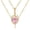 03-Gold Pink Heart Couple style, variant on Matching Necklace for Couples 14K Gold Silver Plated Sword and Heart Necklaces Trendy Set Dainty Zirconia Chain Pendant Jewelry Gifts for Him and Her