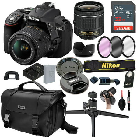 Nikon D5300 DSLR Camera with 18-55mm VR Lens + 32GB Card, Tripod,Case and More(20pc (Nikon D5300 Best Price Australia)