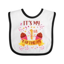Inktastic Cupcakes and Confetti 1st Birthday Boys or Girls Baby Bib