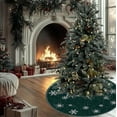 thumbnail image 6 of green Tone Snowflakes Christmas Tree Skirt Xmas Tree Skirt Christmas Tree Mat for Home Party Holiday Indoor Outdoor Winter Christmas Tree Decorations 35", 6 of 6