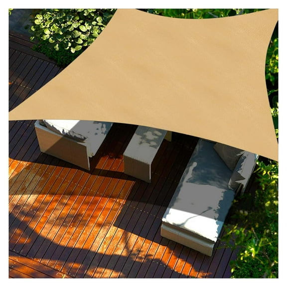Sun Shade Sail 8'x10' Rectangle SS-147 Shade Canopy Outdoor Shade Cover for Patio Backyard Deck Garden, Sand