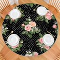 thumbnail image 2 of Pioneer Flower Floral Print Pattern Round Fitted Tablecloth with Elastic Edge,Dining Table Cover Waterproof,Outdoor Round Tablecloth for Camping,Dining,Indoor and Outdoor, 2 of 7