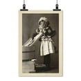 thumbnail image 2 of Print: Girl Wearing Eyeglasses, Bonnet And Apron, With Washboard And Tub, 2 of 4