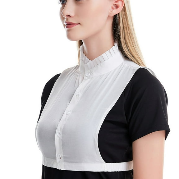 Minkissy Women's Detachable Faux Shirt Collar White Cotton Fake Collar Solid Color Accessory