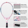 thumbnail image 4 of Junior Tennis Racquet Recreational Tennis Racket Pre-Strung Head Light Balance for Beginners Youth Kids, Good Control Grip-pink 19", 4 of 5