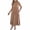 Khaki, variant on MOJOGO Dresses for Women Short Sleeve Round Neck Midi Dress Summer Pleated Dress with Pockets A Line Casual Dress Black M