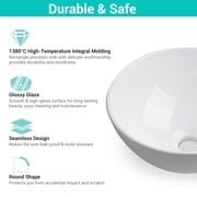 Aquaterior 12 Vessel Sink Above Counter Washing Basin Bowl Bathroom Porcelain Sink with Drain Counter Top Lavatory