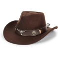 thumbnail image 1 of 2025 Latest Model Classic Western Cowboy Hat for Men Women Brown Cowgirl Roll Up, 1 of 5