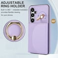 thumbnail image 3 of Allytechgroup Phone Case for Samsung Galaxy A16 5G, PU Leather Galaxy A16 5G Cover with Card Holder, Rotating Ring Stand PU Leather Shockproof Anti-Scratch Wallet Case for Women Men,Purple, 3 of 7