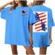 thumbnail image 1 of Camiseta de Cuello Redondo Impresa Delantera Y Trasera Del Día de la Independencia de las Mujeres, Tops Cortos Casuales para las Mujeres, 1 of 5