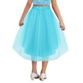thumbnail image 2 of vastwit Kids Girls Sparkly Irregular Hem Tulle Skirt Rhinestone Flower Decor Tutu Skirt for Pageant Prom Party Green 8, 2 of 5