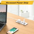 thumbnail image 4 of Enchufe empotrable Power Strip Kungfuking para escritorio, 2 AC, 2 USB, 1,8 m, 4 of 9