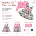 thumbnail image 4 of Aideaone Toddler Girls Dress Sleeveless Floral with Ruffle Cardigan 2 Piece Outfit Set 2-6T, 4 of 6