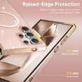 thumbnail image 3 of Compatible with Samsung Galaxy S22 Magsafe Case Clear Glitter, Anti-Yellow Shockproof Protective Phone Case Ultra Slim Transparent Anti-Scratch TPU Bumper Cover for Samsung Galaxy S22, Gold, 3 of 7