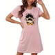thumbnail image 5 of Camisón corto de talla grande para mujer, camisón de manga corta con estampado de pecho a la moda, camisón para mujer, 5 of 5