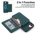 thumbnail image 6 of ELEHOLD 2-in-1 Wallet Case for iPhone 16e/17e, Detachable RFID Blocking Shockproof Magnetic Case with Kickstand,Green, 6 of 8