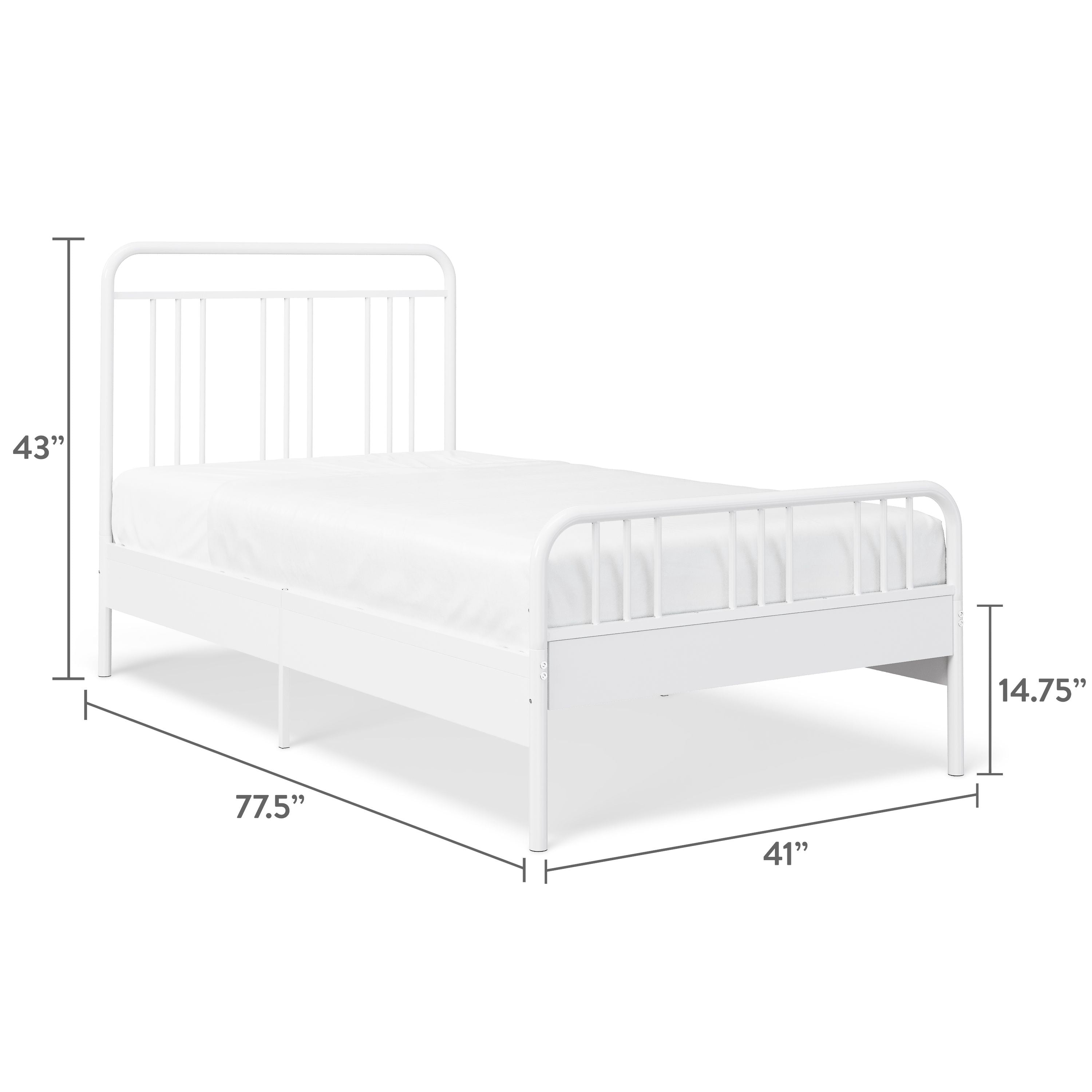 Mainstays Kids Twin Size Metal Platform Bed Frame, White