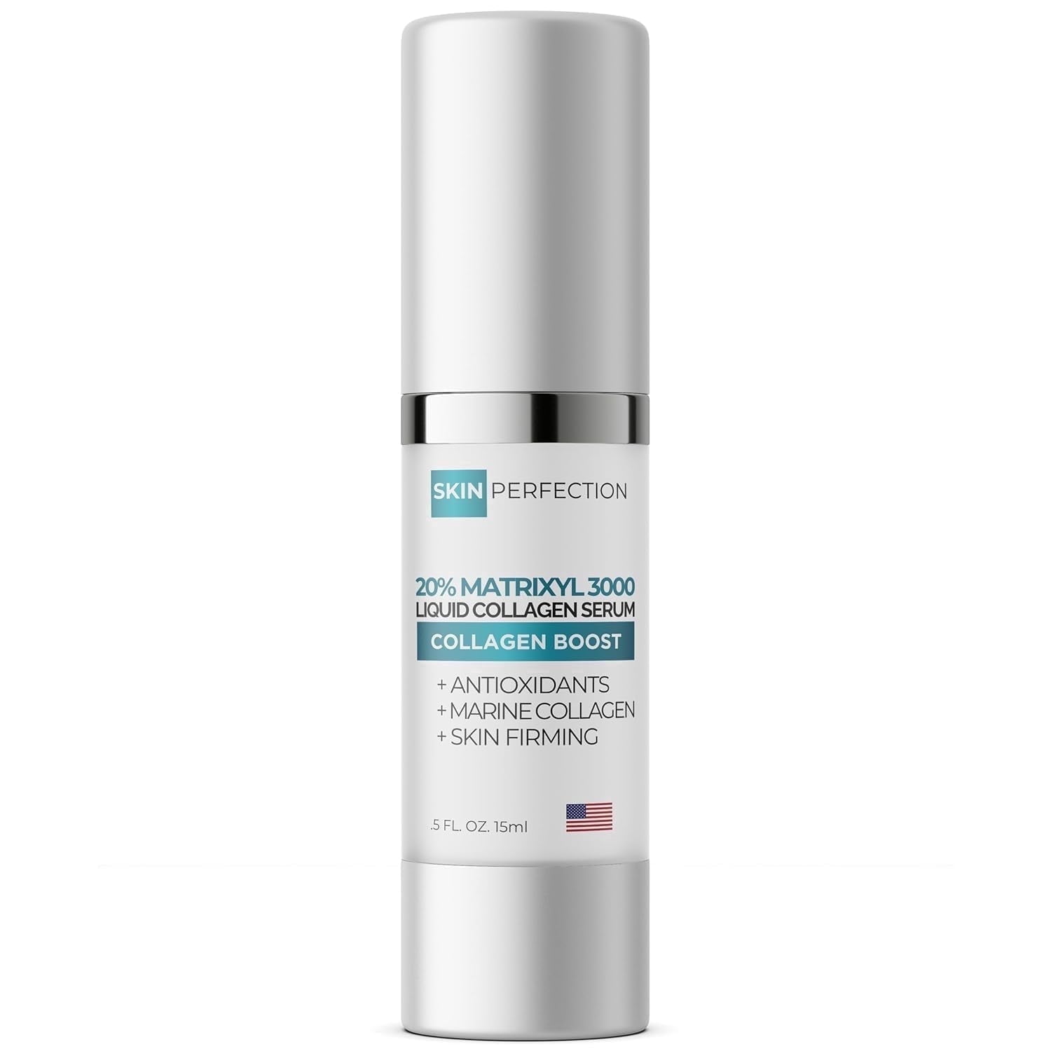 Skin Perfection 20% Matrixyl 3000 Face Serum with Hyaluronic Acid, Liquid Collagen Peptides + Pepha Tight + DMAE, Lightweight Daily Serum for Face and Neck, 0.5 fl oz (15 mL)