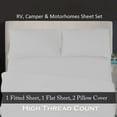thumbnail image 2 of BedDecor - All Weather RV Camper Sheet Set (White/42"x80"/Drop Length-8")| 600 Thread Count Egyptian cotton | 1 Piece Fitted Sheet 1 Piece Flat Sheet & 2 Piece Pillow Cover, 2 of 3