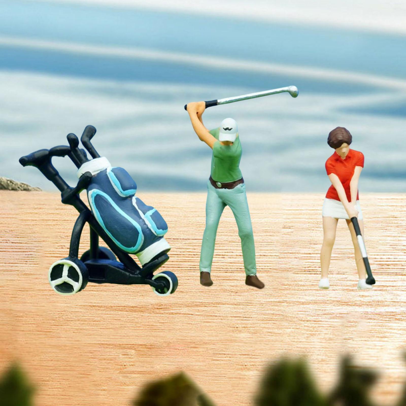 LeeQinersw 1:64 Scale Tiny People Layout Micro Landscape Accessories Golf Figurines Set