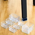 thumbnail image 3 of Billuyoard 16x tapas para patas de silla rectangulares de Color transparente, fácil instalación, hechas con cubierta para patas de silla de PVC Decoración del hogar, 3 of 6