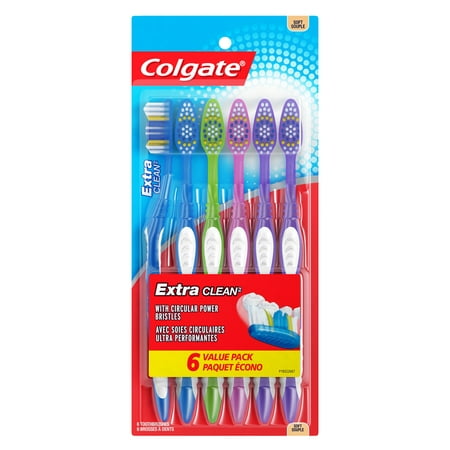 Colgate Extra Clean Full Head Toothbrush, Soft - 6
