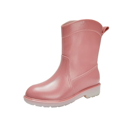 

Rotosw Womens Rain Boots Slip Resistant Garden Shoes Waterproof Rubber Boot Fashion Lightweight Rainboot Outdoor Casual Work Shoe Mid-calf Pink 6