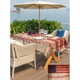 thumbnail image 4 of Outdoor Tablecloth with Umbrella Hole and Zipper, American Flag Vintage Rectangle Table Cloth 60x120 Inch Waterproof Tablecloth, Farmhouse Baseball Blue Red Picnic Table Cover for Patio Camping, 4 of 7