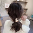 thumbnail image 5 of Dinheiro, banda de goma elástica alta para chica, cola de caballo, cadena, accesorios para el cabello huecos con perlas, 5 of 5