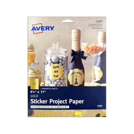 Avery Sticker Paper 8.5x11" Gold 3pc - Walmart.com