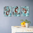 thumbnail image 5 of 3 Pieces Teal Canvas Wall Art Red Wine Glass with Music Note Picture Poster Modern Home Kitchen Wall Decor for Living Room Dining Room Restraurant 12x16inchx3pcs, 5 of 5